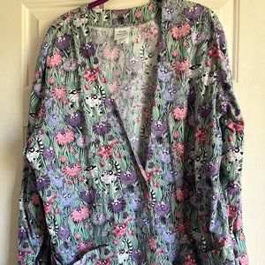 adorable cat scrub jacket